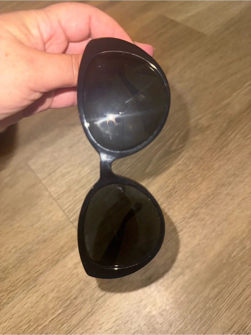 Jimmy Choo Black Round Sunglasses with Star Studs